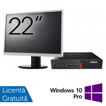 Pachet Calculator Lenovo ThinkCentre M710q Mini PC, Intel Core i5-7400T 2.40GHz, 8GB DDR4, 240GB SSD + Monitor 22 Inch + Windows 10 Pro, Refurbished Oferte Pachete IT 1