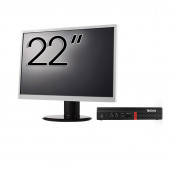 Pachet Calculator Second Hand Lenovo ThinkCentre M720q MiniPC, Intel Core i5-8400T 1.70 - 3.30GHz, 8GB DDR4, 256GB SSD + Monitor 22 Inch Solutii de lucru pentru acasa sau scoala