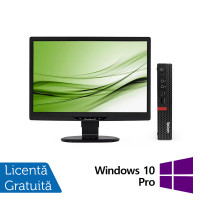 Pachet Calculator Refurbished Lenovo ThinkCentre M720 MiniPC, Intel Core i5-8400 2.80GHz, 8GB DDR4, 240GB SSD + Monitor 22 Inch + Windows 10 Pro