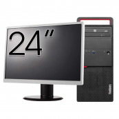 Pachet Calculator Second Hand LENOVO M800 Tower, Intel Core i3-6100 3.70GHz, 8GB DDR4, 500GB HDD, DVD-ROM + Monitor 24 Inch Solutii de lucru pentru acasa sau scoala