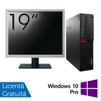 Pachet Calculator LENOVO M900 SFF, Intel Core i5-6500 3.20GHz, 8GB DDR4, 120GB SSD, DVD-RW + Monitor 19 Inch + Windows 10 Pro
