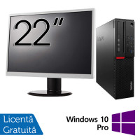 Pachet Calculator LENOVO M900 SFF, Intel Core i5-6500 3.20GHz, 8GB DDR4, 500GB SATA, DVD-RW + Monitor 22 Inch + Windows 10 Pro