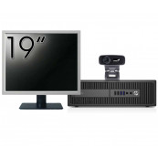 Pachet Calculator HP 800 G2 SFF, Intel Core i5-6500 3.20GHz, 8GB DDR4, 240GB SSD + Monitor 19 Inch + Webcam + Tastatura si Mouse, Second Hand Solutii de lucru pentru acasa sau scoala