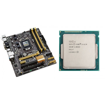 Placa de baza Asus B85M-E, Socket 1150, mATX, Shield, Cooler + Procesor Intel Core i3-4130 3.40GHz, 3 MB Cache, Second Hand Componente PC Second Hand