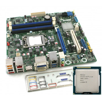 Placa de Baza Intel DQ77MK, Socket 1155, mATX, Shield + Procesor Intel Core i3-3220 + Cooler, Second Hand Componente PC Second Hand 1