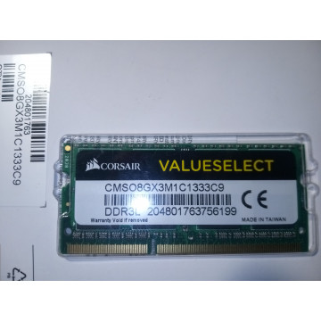 Memorie laptop 8GB, SO-DIMM DDR3-1333MHz, 204PIN, PC3L-10600S, Corsair Componente Laptop