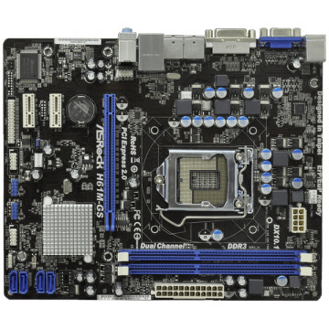 Placa de baza ASRock H61M-GS + Procesor Intel Core i3-3220 + Cooler si Shield, Second Hand Componente PC Second Hand 1