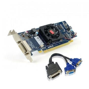 Placa video PCI-E ATI Radeon Card 6350 512MB, DMS-59, low profile design + Adaptor cablu video DMS 59 la 2 x VGA Componente Calculator 1