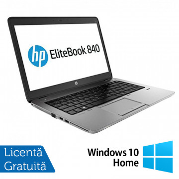 Laptop HP EliteBook 840 G1, Intel Core i5-4200U 1.60GHz, 4GB DDR3, 120GB SSD, 14 Inch, Webcam + Windows 10 Home, Refurbished Laptopuri Refurbished