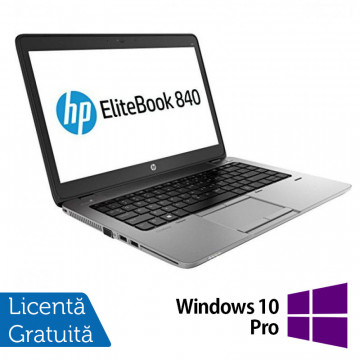 Laptop HP EliteBook 840 G1, Intel Core i5-4200U 1.60GHz, 4GB DDR3, 120GB SSD, 14 Inch, Webcam + Windows 10 Pro, Refurbished Laptopuri Refurbished