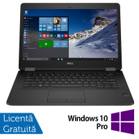 Laptop Refurbished DELL Latitude E7470, Intel Core i7-6600U 2.60GHz, 8GB DDR4, 240GB SSD, 14 Inch Full HD, Webcam + Windows 10 Pro