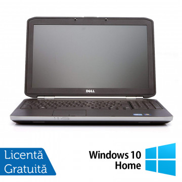 Laptop DELL Latitude E5520, Intel Core i5-2410M 2.30GHz, 4GB DDR3, 250GB SATA, DVD-RW, 15.6 Inch + Windows 10 Home, Refurbished Laptopuri Refurbished