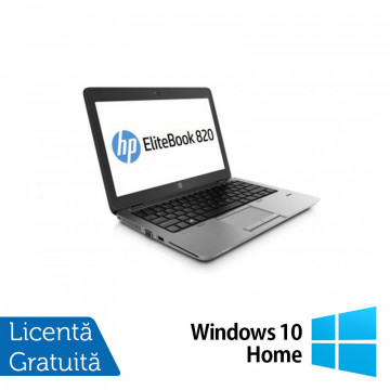 Laptop HP Elitebook 820 G2, Intel Core i5-5200U 2.20GHz, 4GB DDR3, 120GB SSD, 12.5 Inch, Webcam + Windows 10 Home, Refurbished Laptopuri Refurbished