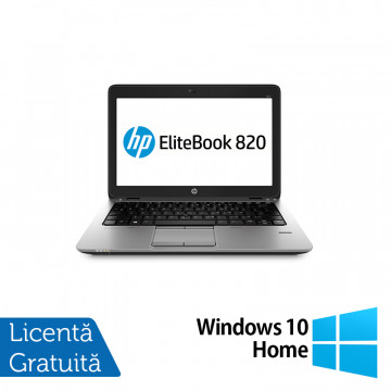 Laptop HP Elitebook 820 G2, Intel Core i5-5300U 2.30GHz, 8GB DDR3, 240GB SSD, 12.5 Inch, Webcam + Windows 10 Home, Refurbished Laptopuri Refurbished