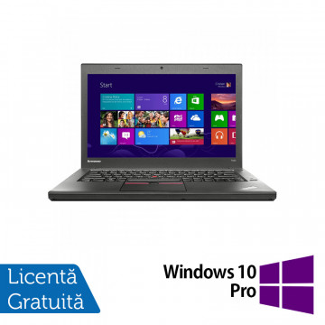 Laptop LENOVO ThinkPad T450, Intel Core i5-5300U 2.30GHz, 8GB DDR3, 240GB SSD, 14 Inch + Windows 10 Pro, Refurbished Laptopuri Refurbished