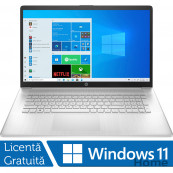 Laptop Nou HP 17-CN0268, Intel Core i7-1165G7 1.20-4.70GHz, 8GB DDR4, 256GB SSD, 17.3 Inch Full HD, Windows 11 Home, Natural Silver Laptopuri