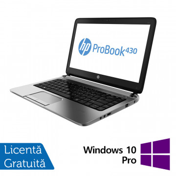 Laptop Refurbished HP ProBook 430 G1, Intel Core i5-4300U 1.90 - 2.90GHz, 8GB DDR3, 256GB SSD, 14 Inch HD, Webcam + Windows 10 Pro Laptopuri Refurbished 1