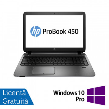 Laptop HP ProBook 450 G3, Intel Core i5-6200U 2.30GHz, 8GB DDR4, 120GB SSD, DVD-RW, 15.6 Inch Full HD, Webcam + Windows 10 Pro, Refurbished Laptopuri Refurbished