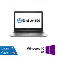 Laptop Refurbished HP EliteBook 850 G3, Intel Core i7-6500U 2.50GHz, 8GB DDR4, 256GB SSD, 15.6 Inch Full HD, Placa Video Radeon R7 M350, Webcam + Windows 10 Pro