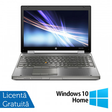 Laptop Hp EliteBook 8560w, Intel Core i7-2630QM 2.00GHz, 8GB DDR3, 500GB SATA, Full HD, NVIDIA Quadro Q1000M, DVD-RW, Webcam, 15.6 Inch + Windows 10 Home, Refurbished Laptopuri Refurbished