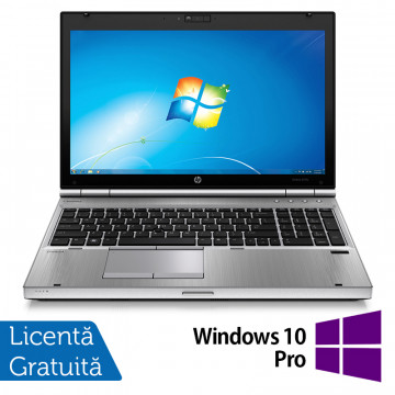Laptop HP EliteBook 8570p, Intel Core i7-3520M 2.90GHz, 8GB DDR3, 240GB SSD, DVD-RW, 15.6 Inch, Webcam, Tastatura Numerica + Windows 10 Pro, Refurbished Laptopuri Refurbished