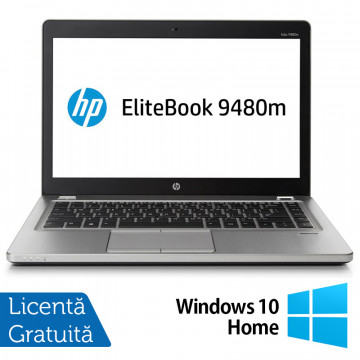 Laptop HP EliteBook Folio 9480m, Intel Core i7-4600U 2.10GHz, 8GB DDR3, 240GB SSD, 14 Inch, Webcam + Windows 10 Home, Refurbished Laptopuri Refurbished