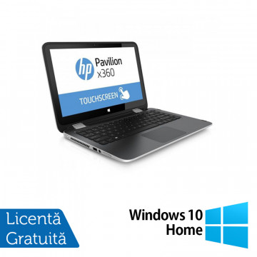 Laptop HP Pavilion x360, Intel Core i3-4030U 1.90GHz, 4GB DDR3, 500GB SATA, TouchScreen, Webcam, 13.3 Inch + Windows 10 Home, Refurbished Laptopuri Refurbished