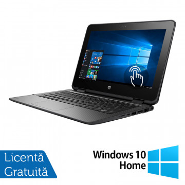 Laptop HP ProBook x360 11 G1, Intel Celeron N3350 1.10GHz, 4GB DDR3, 120GB SSD, TouchScreen, Webcam, 11 Inch + Windows 10 Home, Refurbished Laptopuri Refurbished