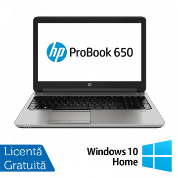 Laptop HP ProBook 650 G1, Intel Core i3-4000M 2.40GHz, 4GB DDR3, 500GB SATA, DVD-RW, 15.6 inch, Tastatura Numerica + Windows 10 Home, Refurbished Laptopuri Refurbished