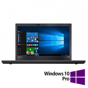 Laptop Refurbished LENOVO ThinkPad T470, Intel Core i5-6300U 2.40 - 3.00GHz, 8GB DDR4, 256GB SSD, 14 Inch HD, Webcam + Windows 10 Pro Laptopuri Refurbished