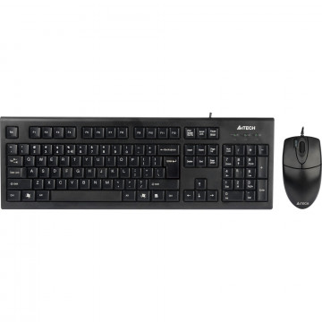 Kit Tastatura + Mouse cu fir A4Tech KR-8520D-USB, KR-85 + OP-620D, USB, negru Periferice
