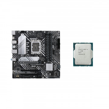 Placa de baza Second Hand Asus PRIME B660M-A D4, Socket LGA1700, mATX, Shield, Cooler + Procesor Intel Core i5-12400 2.50 - 4.40 GHz, 18MB Cache Placa de baza + Procesor