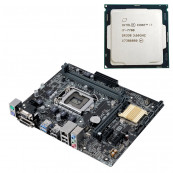 Placa de baza + Procesor - Placa de baza Asus H110M-K, Socket 1151, mATX, Shield, Cooler + Procesor Intel Core i7-7700 3.60-4.20GHz, Calculatoare Componente PC Second Hand Placa de baza + Procesor
