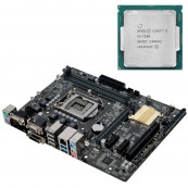Placa de baza + Procesor - Placa de baza Asus H110M-C, Socket 1151, mATX, Shield, Cooler + Procesor i3-7100 3.90GHz, Calculatoare Componente PC Second Hand Placa de baza + Procesor