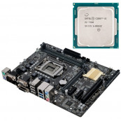 Placa de baza Asus H110M-C, Socket 1151, mATX, Shield, Cooler + Procesor i5-7500 3.40-3.80GHz, Second Hand Componente PC Second Hand