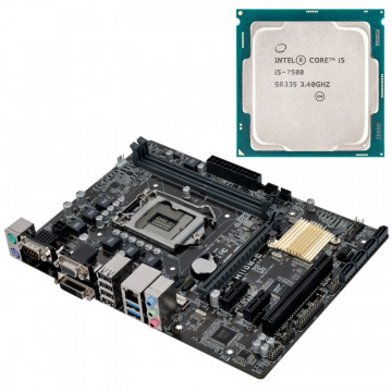 Placa de baza Asus H110M-C, Socket 1151, mATX, Shield, Cooler + Procesor i5-7500 3.40-3.80GHz, Second Hand Componente PC Second Hand 1