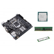 Kit Placa de Baza Second Hand Asus PRIME H310I-PLUS R2.0 + Procesor Intel Core i3-8100 3.60GHz, 8GB DDR4, SSD 256GB NVME, Shield, Cooler Componente PC Second Hand