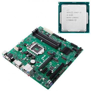 Placa de baza Asus PRIME Q370M-C, Socket 1151 v2, mATX + Procesor Intel Core i5-8400 2.80 - 4.00GHz + Cooler si Shield, Second Hand Placa de baza + Procesor 1