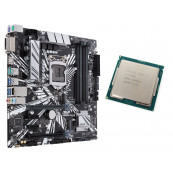 Placa de baza + Procesor - Placa de baza Asus PRIME Z390M-PLUS, Socket 1151, mATX, Shield, Cooler + Procesor Intel Core i7-9700K 3.60 - 4.90GHz, Calculatoare Componente PC Second Hand Placa de baza + Procesor