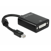 Adaptoare & Cabluri - Adaptor mini DisplayPort 1.1, tată la DVI mamă, Pasiv, Negru, 10cm, Calculatoare Componente PC Second Hand Adaptoare & Cabluri