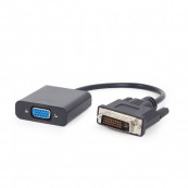 Adaptoare & Cabluri - Cablu de la DVI-D tata la VGA mama, Negru, 20cm, Calculatoare Componente PC Second Hand Adaptoare & Cabluri