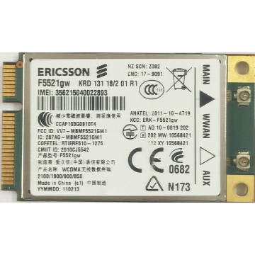 Modul 3G Laptop  Ericsson F5521gw WWAN Mobile Broadband MiniPCI Express Mini-Card, Second Hand Componente Laptop 1