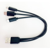 Diverse - MINIBATT 3 in1 Cable   USB to micro USB, Lighting Type C, Software & Diverse Diverse