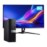 Pachet Calculator Second Hand DELL OptiPlex 5070 SFF, Intel Core i5-9400 2.90-4.10GHz, 16GB DDR4, 256GB SSD + Monitor 24"
