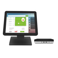 Sistem POS HP 800 G3 Mini PC, Intel Core i7-6700T 2.80 - 3.60GHz, 8GB DDR4, 128GB SSD, Windows 10 Pro + Monitor Nou Touchscreen OptimX Pro MY17, 17 Inch