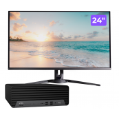Pachet PC Second Hand HP EliteDesk 800 G6 SFF cu Monitor 24"
