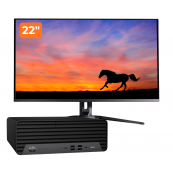 Calculator + Monitor 22" - Pachet PC Second Hand HP EliteDesk 800 G6 SFF, Intel Core i5-10500 3.10-4.50GHz, 8GB DDR4, 256GB NVMe SSD + Monitor 22", Calculatoare Pachet Calculator + Monitor Calculator + Monitor 22"