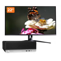 Pachet Calculator Second Hand HP ProDesk 400 G4 SFF, Intel Core i5-6500 3.20 - 3.60GHz, 8GB DDR4, 256GB NVMe SSD + Monitor 22"