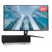 Pachet PC Second Hand HP ProDesk 400 G4 SFF cu Monitor 24"