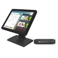 Sistem POS HP 600 G2 Mini PC, Intel Core i5-6500T 2.50 - 3.10GHz, 8GB DDR4, 128GB SSD, Windows 10 Pro + Monitor Nou Touchscreen OptimX Pro MY156, 15.6 Inch Widescreen